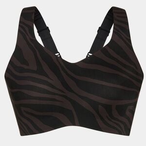 KNIX Catalyst Sports Bra Zebra Print Top Black and Brown 1